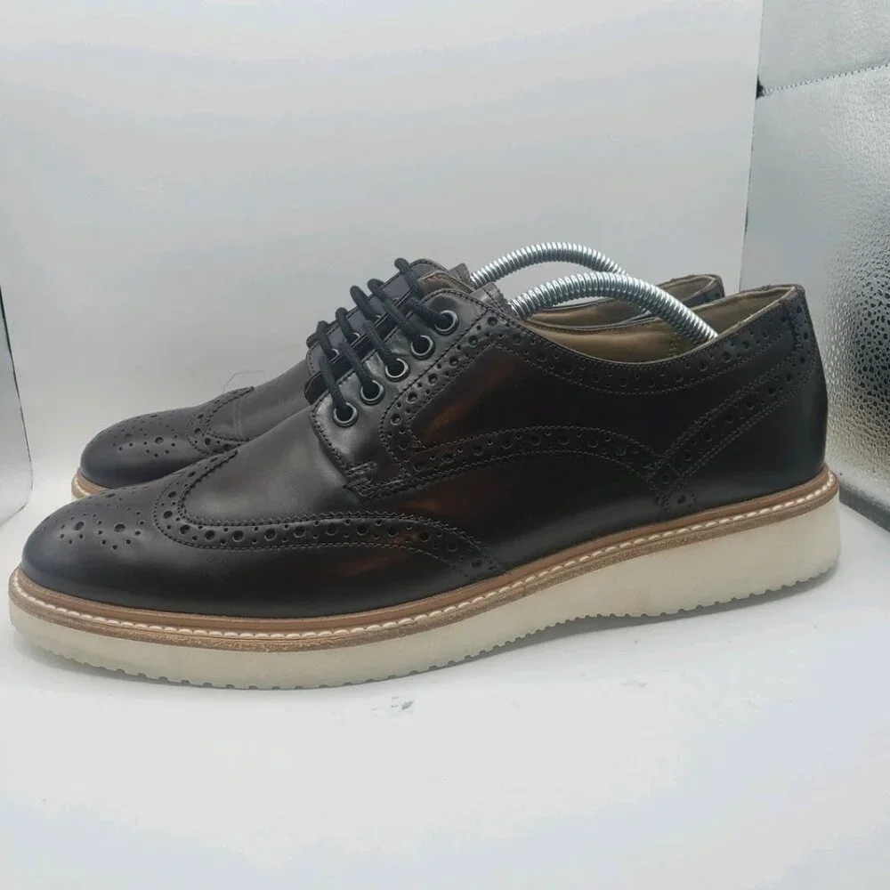 Men Ted Baker London Edling Wingtip Dress Up Shoes Leather Burgundy mens size 11 - Picture 1 of 7